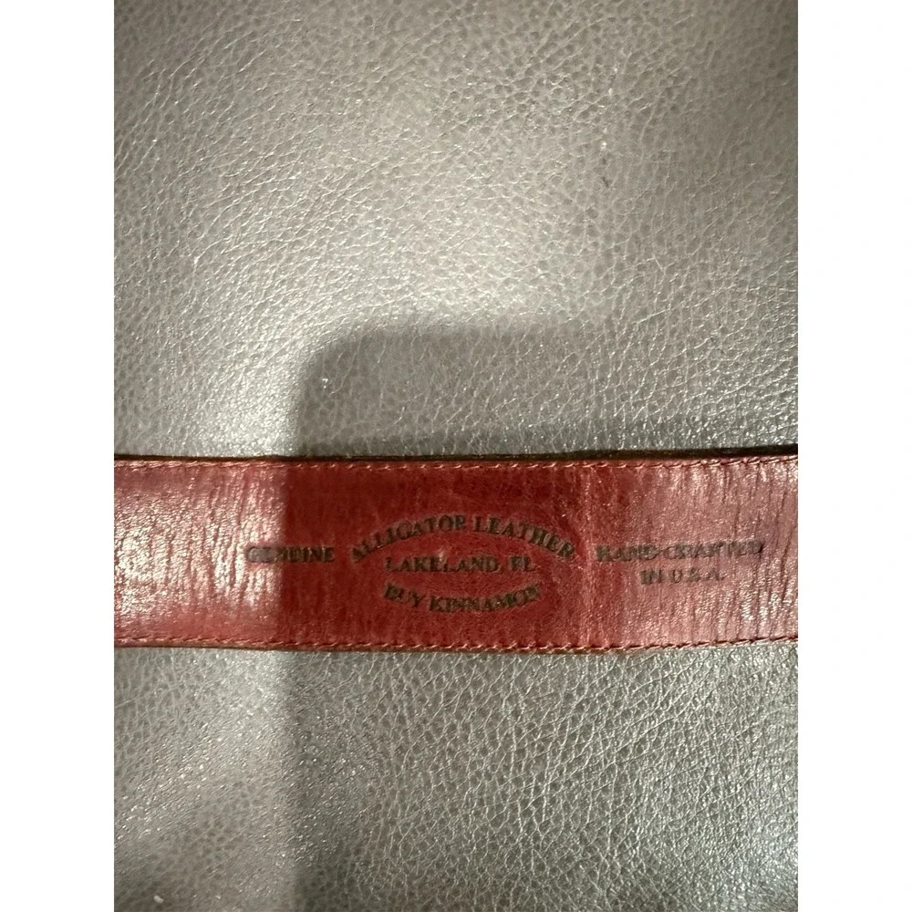 Genuine Brown Alligator Belt by Kinnamon Lakeland, Florida Hand Crafted In USA‎